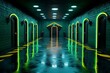 © Sanchai - Cyberpunk-inspired alley in deep darkness with neon lights, capturing the edgy, high-tech energy of dark cityscapes, symbolizing intensity and energy