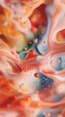 Wall Mural - vibrant abstract digital artwork with fluid forms