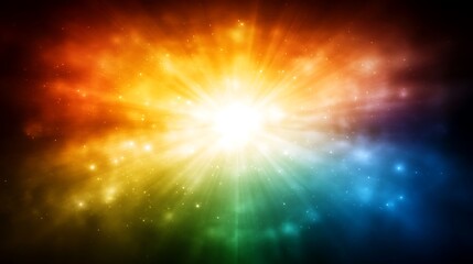 Wall Mural - colorful cosmic burst blank background with copy space for design projects