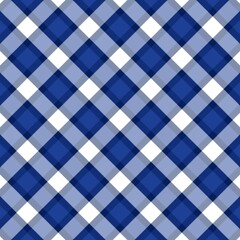 Wall Mural - blue and white checkered tablecloth