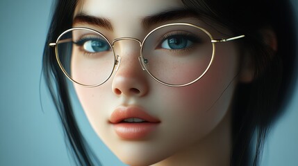 Closeup of Woman with Glasses	