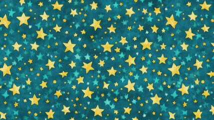 Wall Mural - Modern Blue and Green Background with Gold Stars