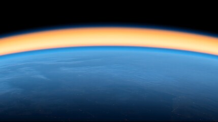 Wall Mural - earth from space with atmospheric glow smooth blue background with copy space for advertisements