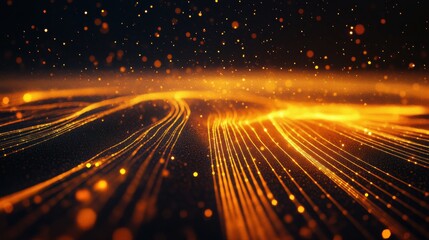 Leinwandbilder - Glowing network cables connect a central router, surrounded by vibrant, abstract lines radiating in a digital atmosphere. Generative AI