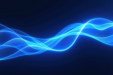 Canvas Print - futuristic abstract blue wave energy pattern for digital design.