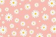©  S u n n y B u n n y - Charming daisy pattern on soft pink background for spring decor or fabric design.