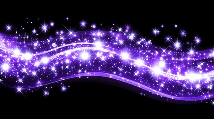 Wall Mural - Purple Starry Lights Background Subtle Blur Background with Space for Custom Text