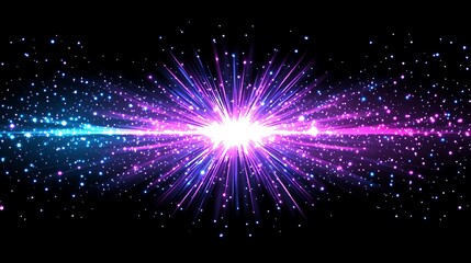 Wall Mural - Purple and Blue Explosion Effect Clean Blank Canvas with Empty Space for Designs