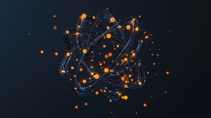 a 3d-rendered atom with glowing particles, symbolizing the complexity and mystery of atomic science