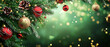 © Fernando - Festive Christmas Tree Branch with Red and Gold Ornaments and Bokeh Lights, Festive Christmas Tree Branch with Red and Gold Ornaments and Bo