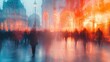 © Vesna - a bustling public place captures the vibrant flow of people with a motion blur effect illustrating the dynamic energy of urban life and the constant movement of society