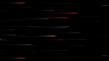 Wall Mural - Horizontal Lights and stripes moving over dark background and Looping abstract speed line animation.
