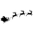 © AnotaiSi - Santa Claus is on a sleigh being pulled by 3 reindeer silhouette illustration