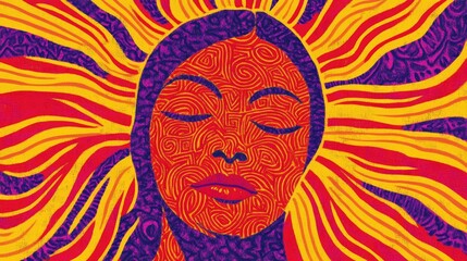  Artistic Depiction of a Woman’s Face in Vivid Colors