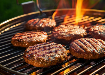 Burgers on the grill