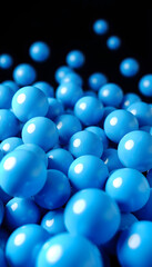 Wall Mural - abstract background with blue spheres isolated with white highlights, png