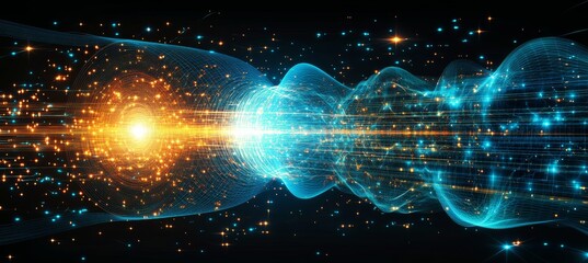 Wall Mural - big bang. time dilation. science space galaxy astronomy. generative ai technology.