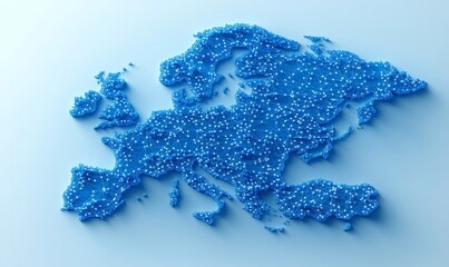Wall Mural - european telecommunication and data transfer networks with global internet connectivity for communic
