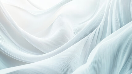 Aufkleber - Delicate white fabric undulates softly, capturing light beautifully, ideal for artistic projects or decorative backgrounds