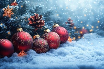 cheerful illustration of a festive christmas background featuring colorful decorations snowflakes and seasonal elements that convey warmth and joy during the holiday season