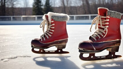 skates on the snow