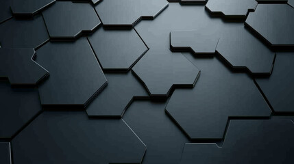 Poster - sleek hexagonal patterns create modern, abstract background in dark tones, perfect for technology or