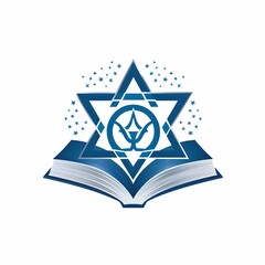 Poster - Star of David with Book Illustration