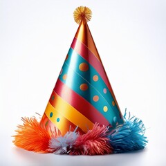 colorful birthday cap isolated on white background