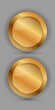 © Paradox-D - Two premium circle buttons with Black and gold frame vector illustration, three sleek, modern vector graphic design