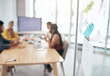 © peopleimages.com - Notes, glass wall and planning in boardroom with meeting for business people with ideas, talk and teamwork, Group, board and paper for brainstorming, solution or problem solving at creative agency