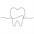© Shajan - Single line continuous drawing of tooth simple dental tooth line art vector illustration dentist stomatology medical concept