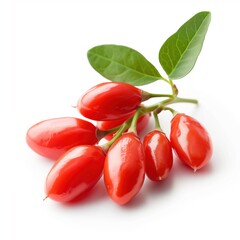 Wall Mural - Group of Goji berries or Wolfberry isolated on white background