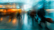 © mahamad - Blurred people at an airport, capturing the movement and activity in a travel hub.