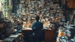 © ken_creative - A Man Surrounded by Books