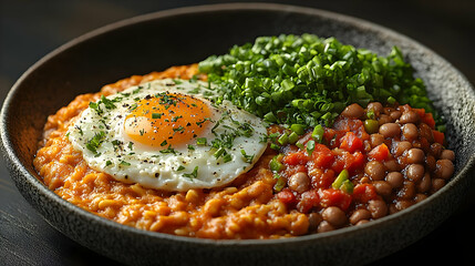 Hearty & Delicious:  Fried Egg, Beans, &  Tomato Sauce  Recipe