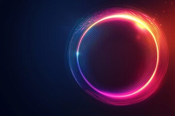 Wall Mural - abstract neon light circle background
