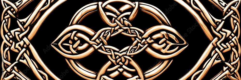 Intricate Celtic knot design, gold metallic texture, infinity symbol ...
