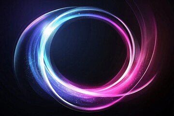 Wall Mural - abstract glowing circle neon light effect futuristic background