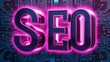 © MS - Napis SEO na tle obwodów elektronicznych