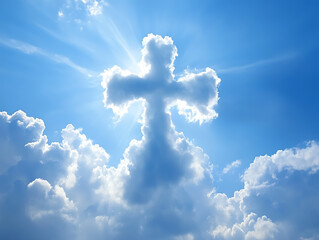 Christianity cross shaped cloud illustration