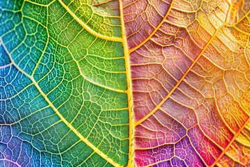 Sticker - A close-up shot of a leaf featuring various colors and textures