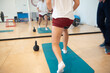 © jovannig - Physical rehabilitation exercises for the legs with electrodes