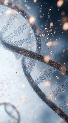 Poster - 3d dna strand with floating particles, perfect for medical and research projects