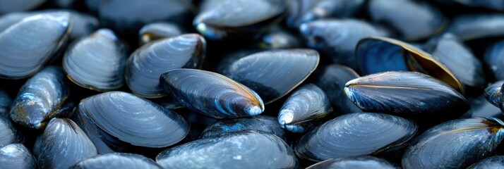 Gourmet french mussels in white wine flat lay for dining and culinary inspiration