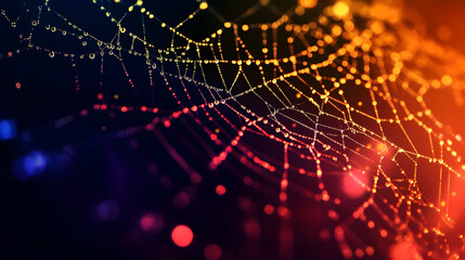 Spider Web Silhouette Against a Black Background