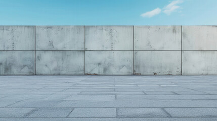 Wall Mural - modern minimalist concrete building, sleek exterior design with clean lines, expansive background, a