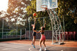 © peopleimages.com - Basketball court, women and shooting for sports, competition and game training with practice. Fitness, people and athlete for exercise, workout and community with playing, teamwork and performance