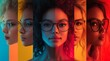 © Sahara 02 - A collage of diverse women's faces, smiling and representing the diversity and beauty in each woman, set against a colorful background.