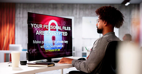 Aufkleber - Ransomware Extortion Attack. Hacked Laptop Password