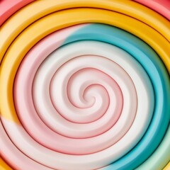 Wall Mural - Abstract swirl pattern in pastel colors, resembling a candy cane.